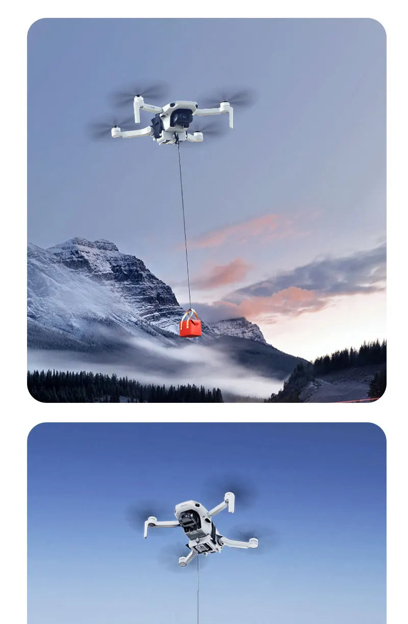 Drone Airdrop System for DJI Mini 2/SE/2SE Air-dropping Dropper Fishing Bait Wedding Ring Gift Proposal Rescue Delivery Thrower