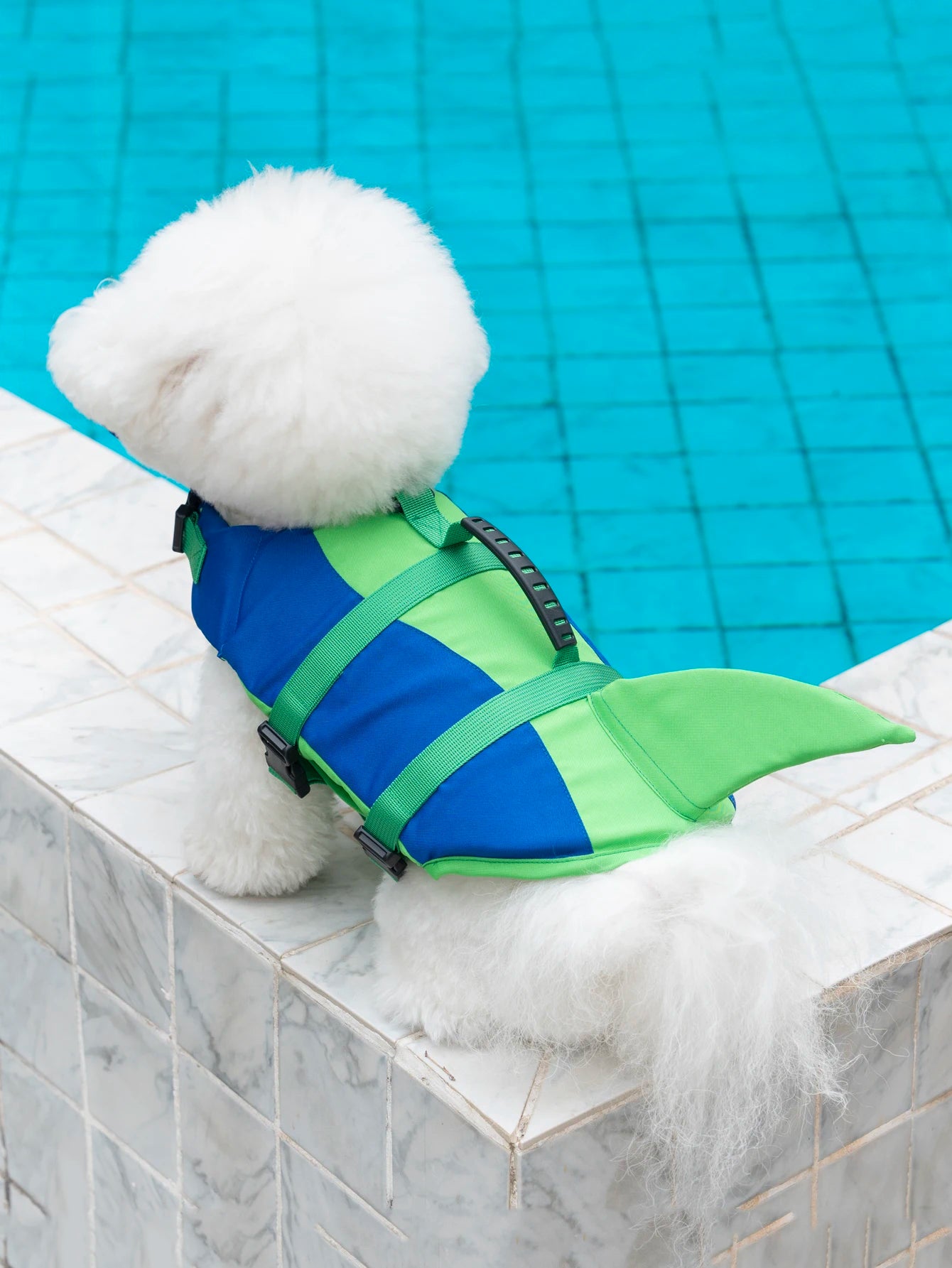 Dog Life Jacket, Cute Shark Dog Life Vest for Swimming Boating with Superior Buoyancy and Rescue Handle, Adjustable Floating