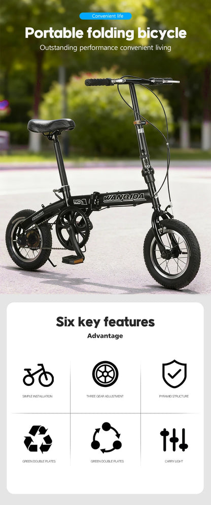 Student Off-road Racing Bike Folding Mountain Bike for Adult Male and Female Teenagers