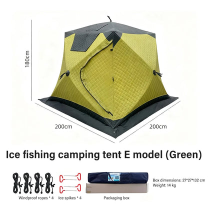 Outdoor Winter Fishing Tent For Camping 3-4 Person With Windows Quick Opening Tent Windproof And Waterproof Camping Gadgets