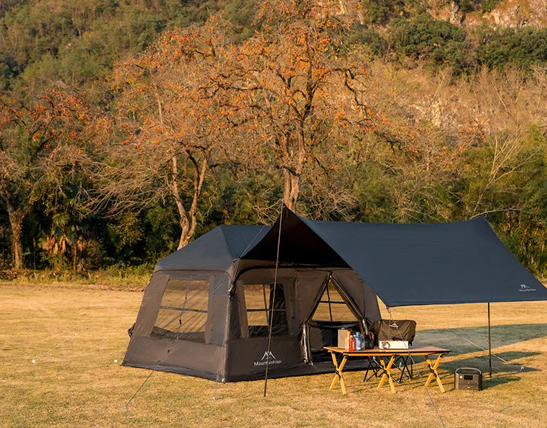 MOUNTAINHIKER Outdoor Camping 4-5 Person Waterproof Family Awning Beach Tent Quick Open Fishing Tent Picnic Park Anti-UV Shade