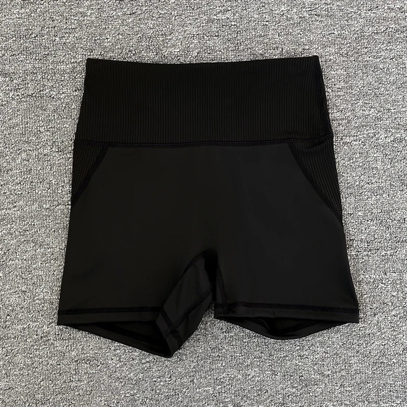 High-Waist Yoga Pants Women's Fitness Running Shorts Breathable Quick-Dry Elastic Spring Summer Training Three minutes of pants
