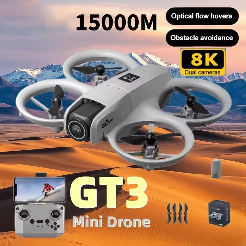 New Drones GT3 GPS 8K Professional HD 360° Dual Cameras 5G WIFI Brushless Motors Obstacle Avoidance FPV Foldable Quadcopter Toys