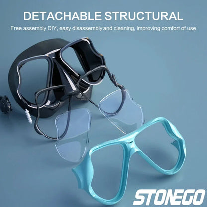 Snorkeling Gear Diving Mask Snorkel Set Full Face Silicone Large Frame Dry Snorkel for Water Sports