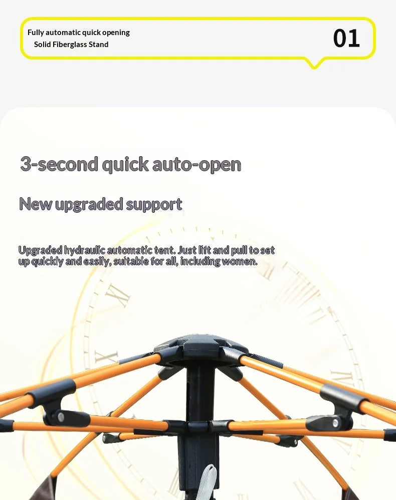 Camping Tents Automatic Pop Up Beach Camping Tent Portable Foldable Waterproof UV Sun Shade Instant Hexagonal Shelter Outdoor