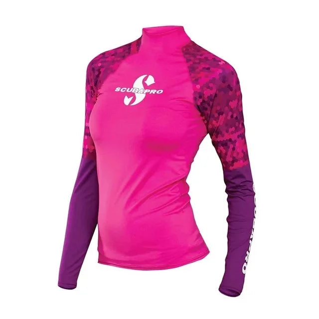 Women Wetsuits 2026 New Soft Slim-Fit UV Protection Skateboard Swimsuit Split Long Sleeve T Shirts Quick-Drying Rash Guard
