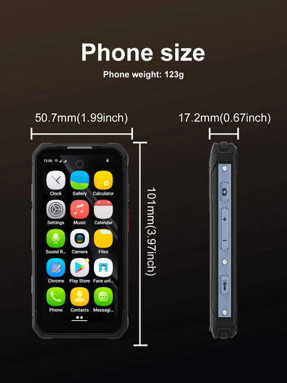 SERVO TANK500 IP68 Waterproof Mini Smart Phone 4G LTE Android 12 RAM 6GB ROM 128GB PTT Network Intercom Small Rugged Smartphones