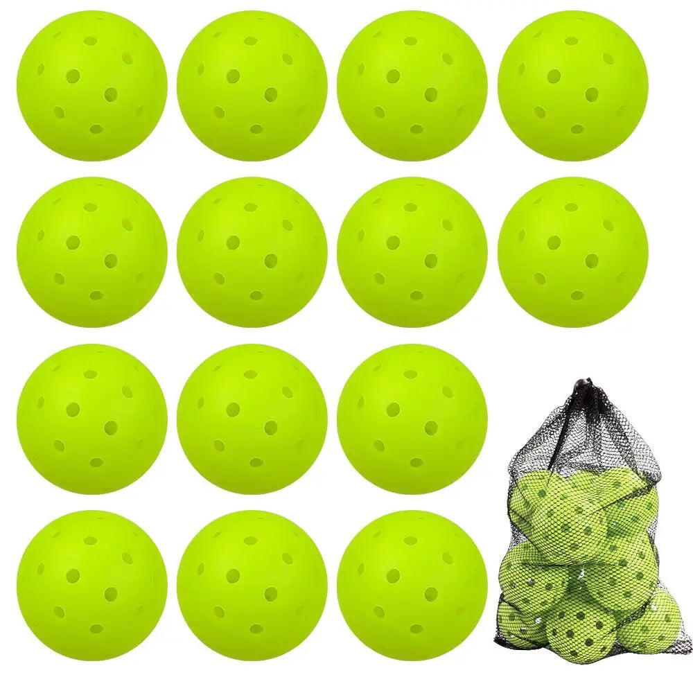 74MM 48-Hole Outdoor Pickleballs Seamless Roto-Molded Design for Durability Pickle Ball for Beginner Intermediate Player 12 Pack