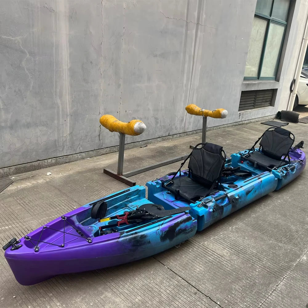 2025 Portable LLDPE Kayak With Split Hard Shell Electric Pedal-Driven Canoe For Solo Tandem Lake Sea Adventures Modular Assembly