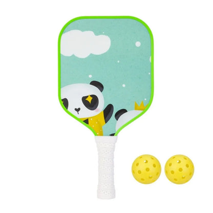 Cartoon Children's Pickleball Set Colorful Lightweight Children's Pickleball Rackets Ribbed Handle Durable Pickleball Paddle Set