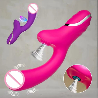 Adult Toys Female Pleasure Roller Vibrator Hollow Beads Suction Paddle Function Silicone Waterproof Body Safe Intimate Toys