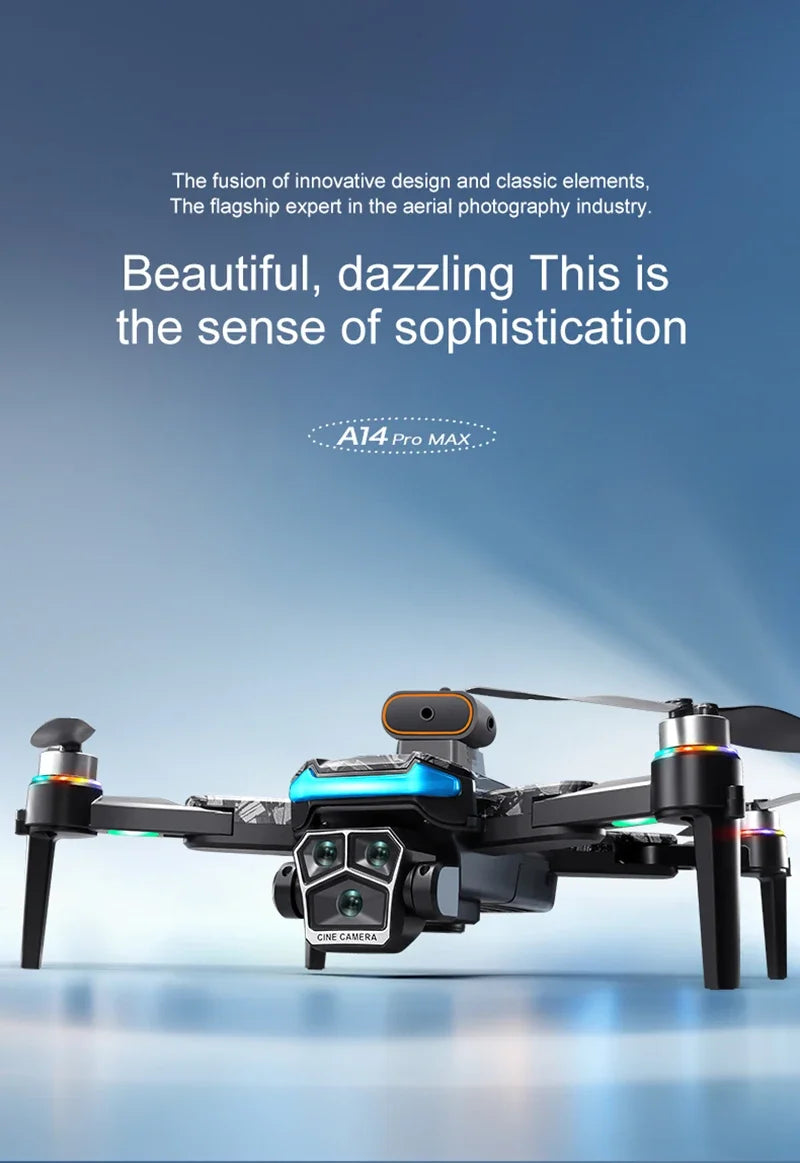 Xiaomi A14 pro Max Drone 8k HD Dual Camera GPS Brushless Optical Flow Obstacle Avoidance 4.5-inch Large Screen Uav Rc 20000m New