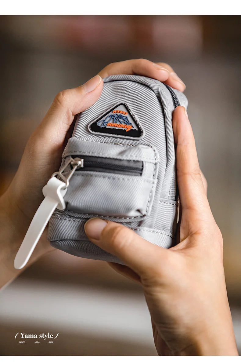 Maden-Women's Mountain Mini Functional Hanging Bag, Outdoor Crossbody Shoulder Bag, Small Waistpack, Key Earphone Card Bag