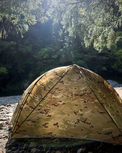 Outdoor Single Camping Tent Ultra light Hiking Tent, Double-layer Marching Camouflage Rainproof Tent trekking Shelter Tent