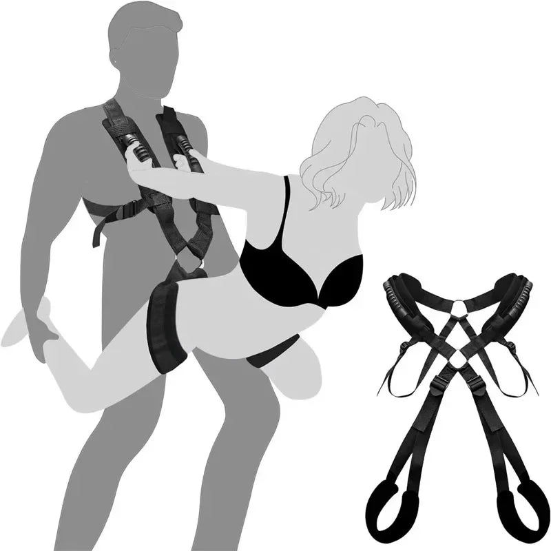 Sex Swing Set with Bondage Love Slings for Couples Adjustable Strap Adult Sex Toy Soft Plush Padding Mat Sex Restraints Toy Sex