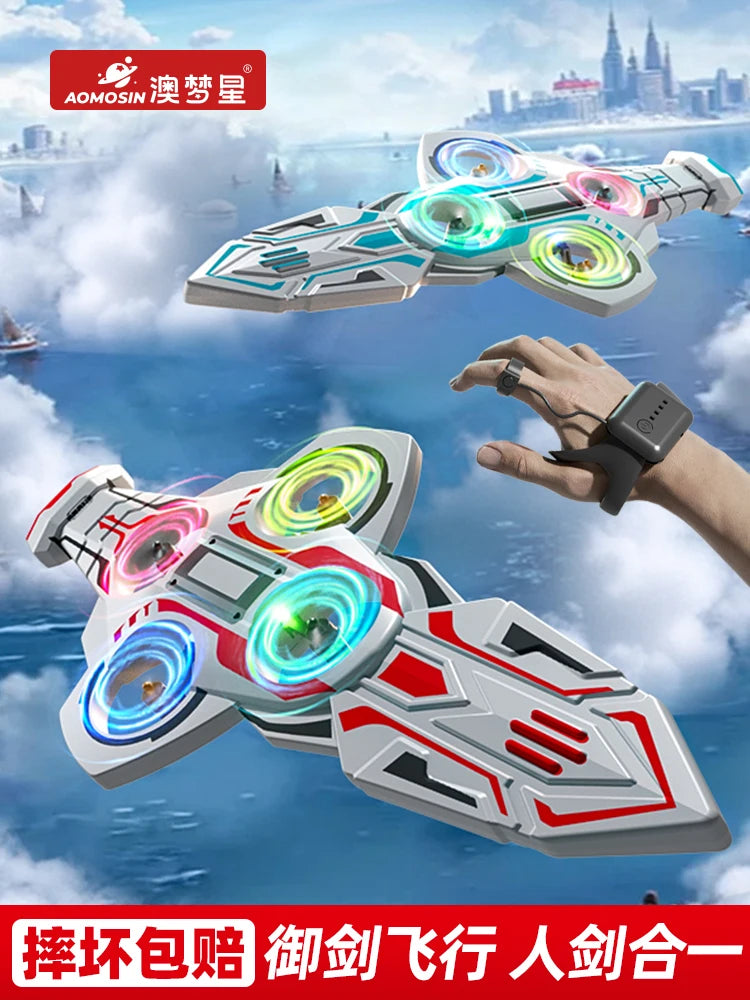 New Remote Flying Sword Interactive Flying Sword Drone With 1 Batteries 6-Axis Gyro Stabilizer Easy To Fly  For Beginners Adults