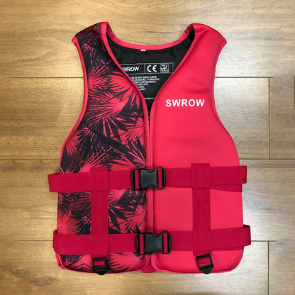 Portable fashion adult children's life jacket neoprene swimming life jacket water sports fishing kayak surfing life jacket 2023
