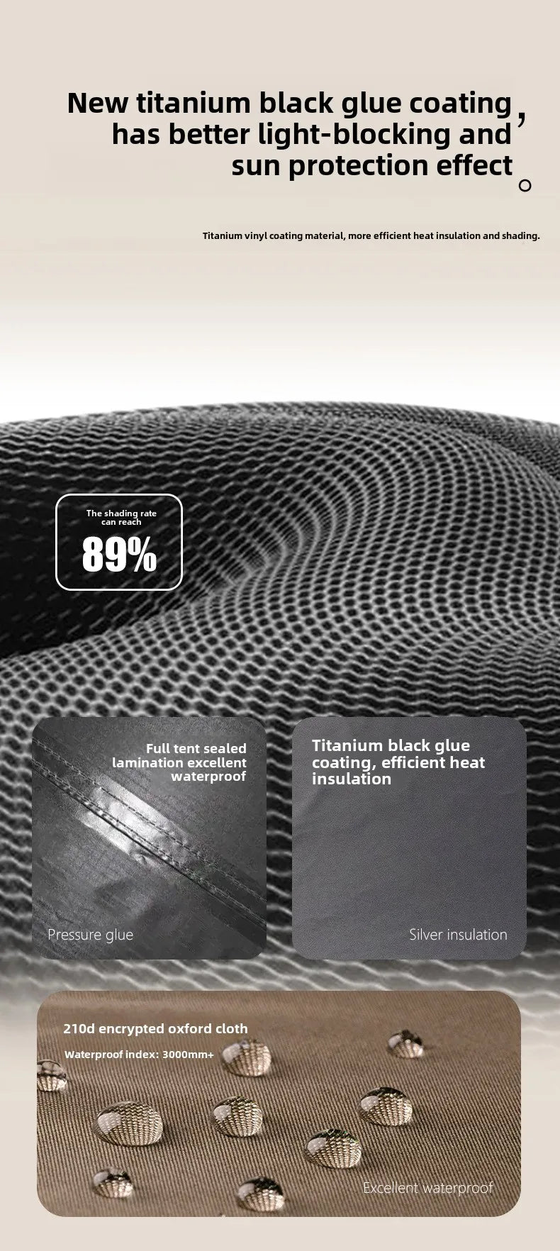 MOUNTAINHIKER Outdoor Camping 4-5 Person Waterproof Family Awning Beach Tent Quick Open Fishing Tent Picnic Park Anti-UV Shade