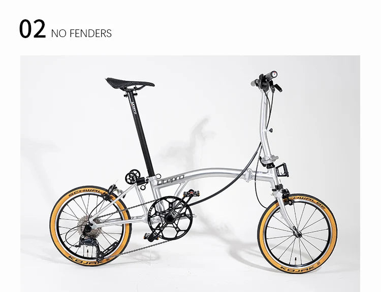 Litepro S9 Aluminum Alloy Frame 16 Inch 9 Speed Tri-fold Bicycle S /Y BAR Light Weight Foldable Bicycle Mini Folding Bike