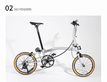 Litepro S9 Aluminum Alloy Frame 16 Inch 9 Speed Tri-fold Bicycle S /Y BAR Light Weight Foldable Bicycle Mini Folding Bike