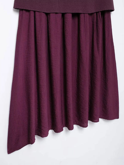 HH Elegant Midi Skirt For Women Fashion Solid A-line High Waist Pleated Side Zipper Long Skirt Vintage Skirts Chic Bottom