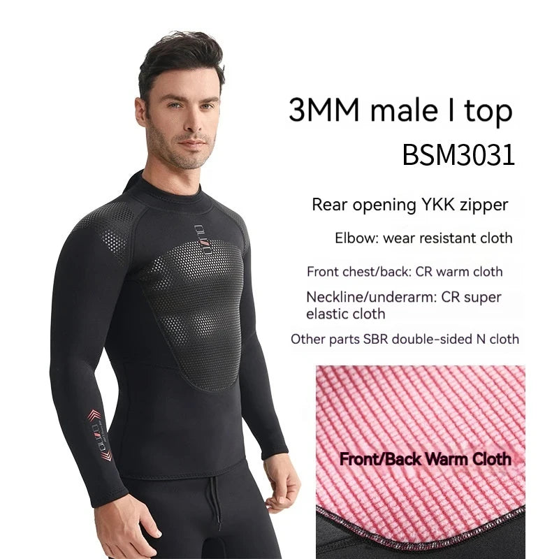 New 3MM Neoprene Men Woman Wetsuits Warm Split Diving Clothing Elasticity Scuba Surfing Snorkeling Water Sports Diving Suit