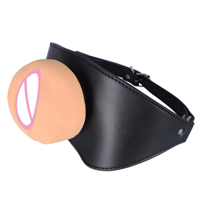 New Adult Toys Leather Gag Gag Plug Adult Game Adjustable Penis Masturbation Cup Adult Restraint Slave Bondage Erotic Sex Toys