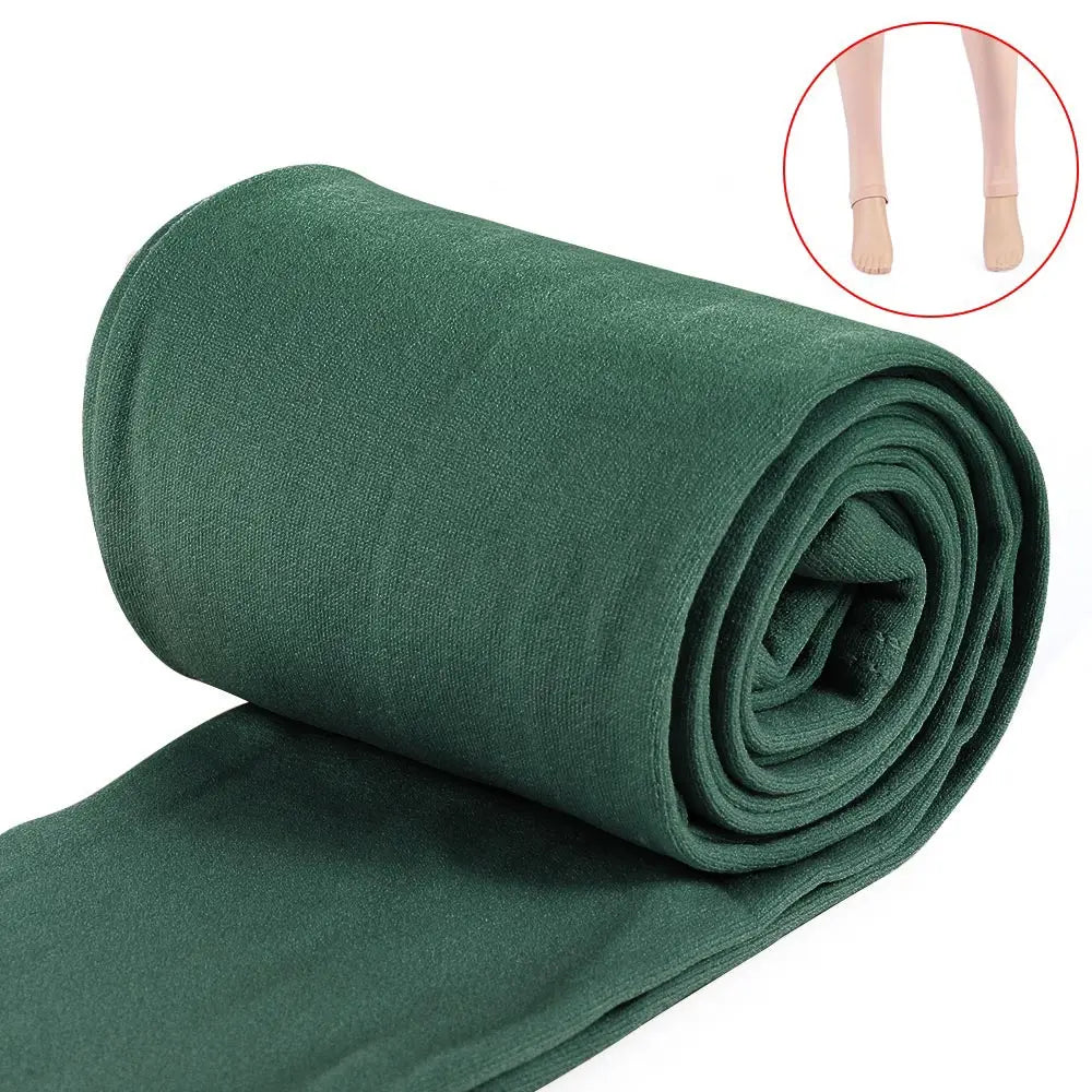 Women Winter Thermal Warm Velvet Thick Pantyhose Fluff Lined Stretch Slim Leggings Pants Ankle-Length