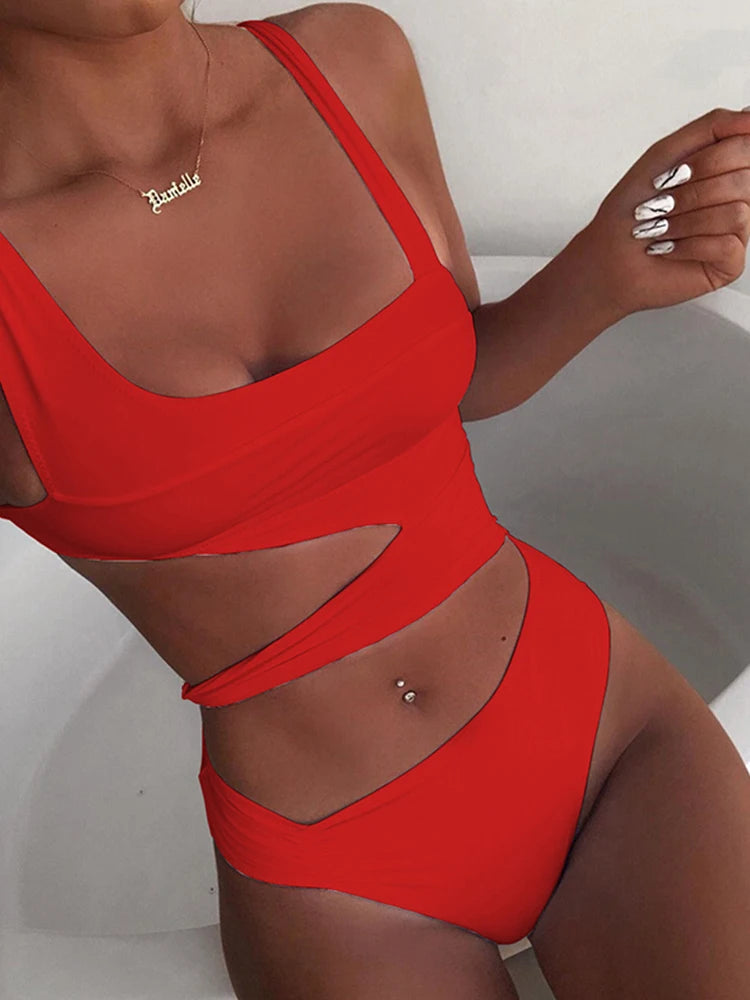 2023 New Sexy One-Piece Swimsuit Cut Swimsuit Push-Up Bikini Beach Wear Women'S Swimsuit