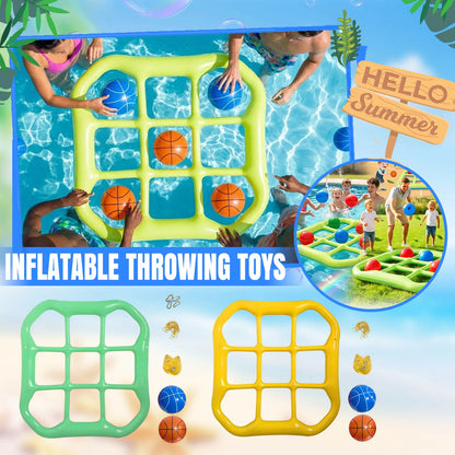 2026 Trending Outdoor Inflatable Water -Tac-Toe Toss Toy For Multiple People, Pool Interactive Nine- Ring Inflatable Float