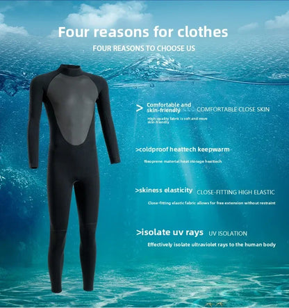 2025 Wetsuit Men's Warm and Cold 3/5mm Wet Winter Swimming One-piece Snorkeling Sun Protection Surf Suit Women's Wetsuit