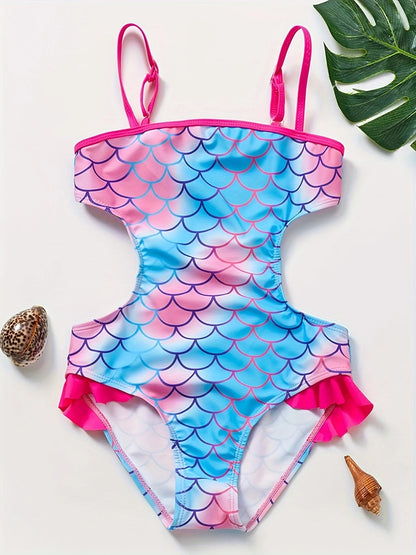 Toddler Girls One-piece Swimsuits Girl Waistless Fish Scale Mermaid Children's Ins Swimsuit