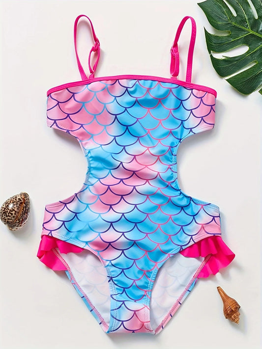 Toddler Girls One-piece Swimsuits Girl Waistless Fish Scale Mermaid Children's Ins Swimsuit
