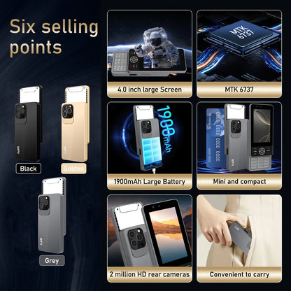 Function phone,smart phone,slider phone,button phone,2+16GB,4.0inch screen,button touch screen two-in-one,1900mAh portable phone