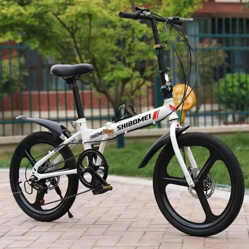 20Inch Folding Bicycle 6-Speed Double Disc Brake Geared Bicycle - Compact Travel-Friendly Bike for Easy Storage And Transport
