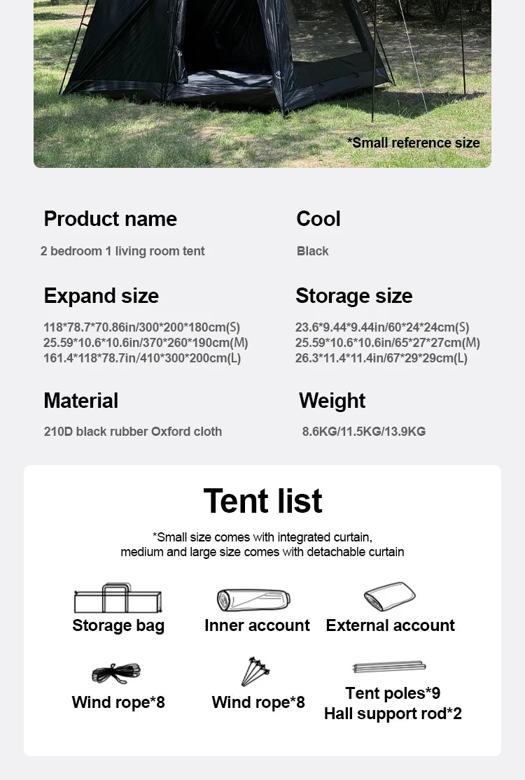 8-12 Person Camping Tent 2 Room Large Waterproof Windproof Outdoor Family Tent with Rainfly Instant Cabin Tents for Camp Beach