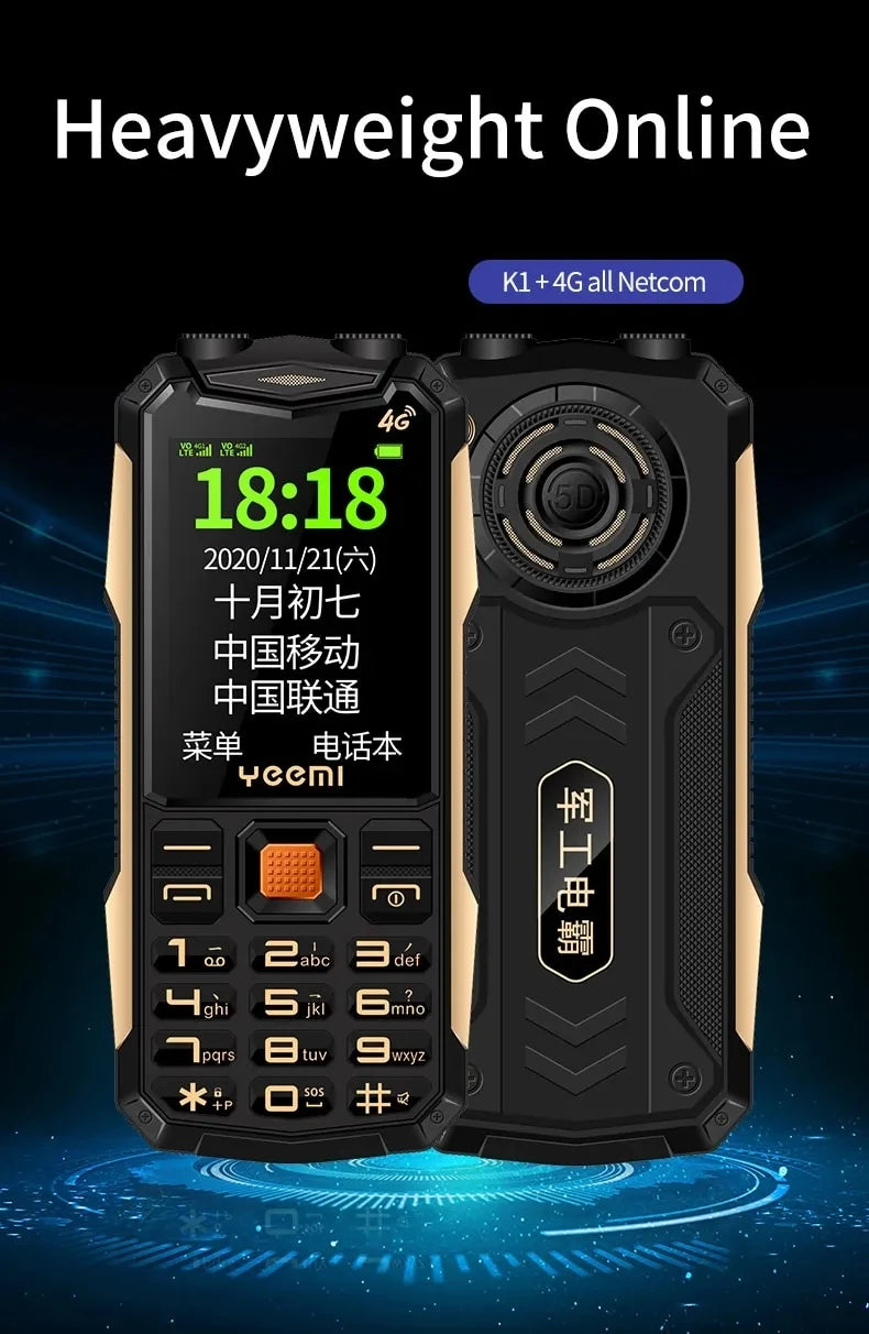 New Yeemi K1+ Mobile Phone 2.4inches GSM 2G Big Button Mp3/Mp4 Loud Voice Dual SIM Cards 4G Original Cellphone for Elderly