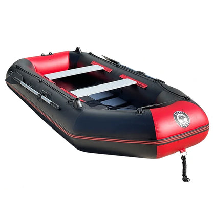 -4 Person PVC Inflatable Fishing Boat Kayak Slat Wooden Deck Recreational Floating Pontoon Factory Direct with Paddle
