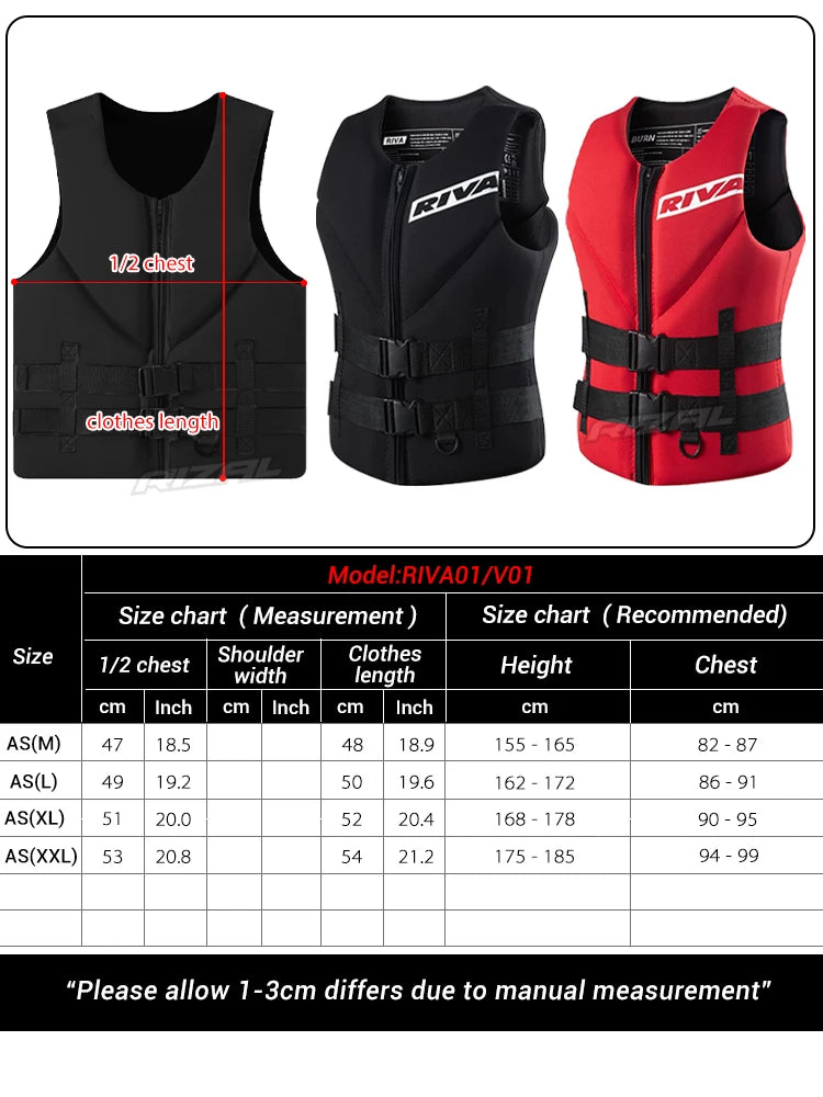 Life Vest Adults Surf Vest Kayak Wakeboard Motorboats Raft Rescue Boat Ski Water Sports Swimming Drifting Rescue Life Jacket