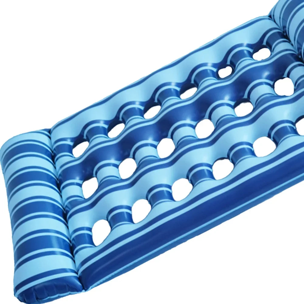 Inflatable Water Sleeping Bed PVC Floating Lounger Air Mattress Foldable Swimming Pool Air Mattress for Swimming Pool Party