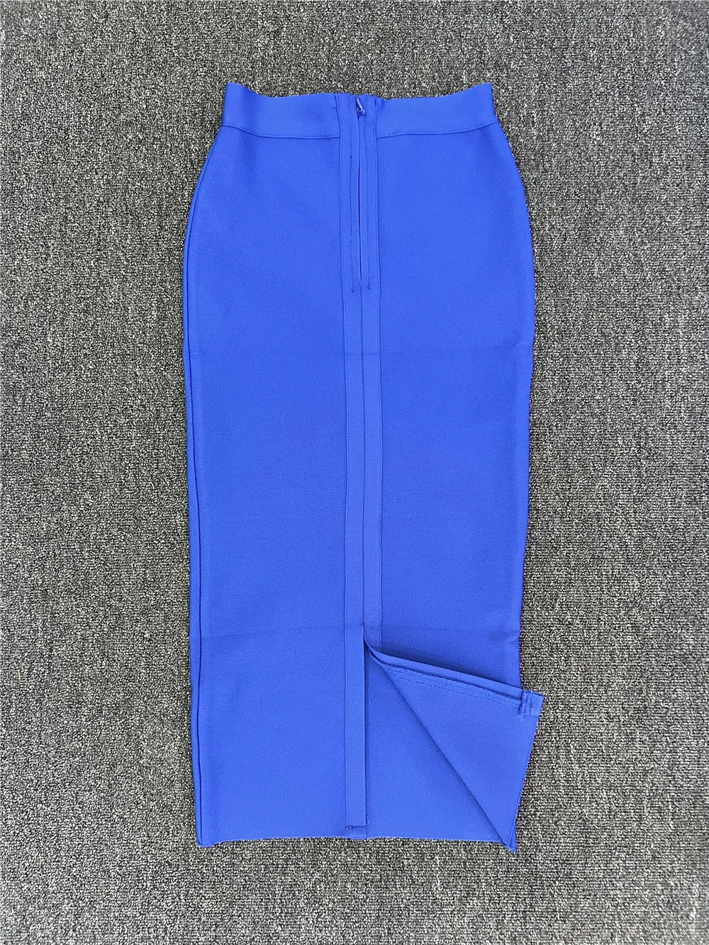 Classic Bandage Skirt Women Elegant High Waist Midi Calf Long Pencil Skirts Office Ladies Formal Party Dress Daily Skirts