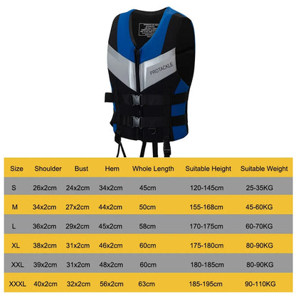 Neoprene Life Jacket Buoyancy Fishing Water Ski Vest Wear-resistant Survival Suit Water Sports Life Jacket For Swimming Fishing