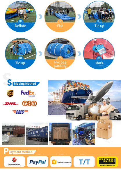 Commercial Water Park Waterslide Inflatable Kids Slide Pvc Toy Custom Inflatable Multiple Slides Children Water Slide With Pool