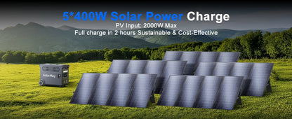 SOLARPLAY 3600W Portable Power Station 3840WH Outdoor Generator With Folable Solar Panels For Home Emergency Outdoor Camping