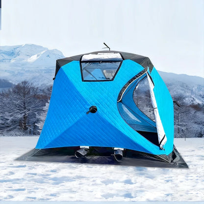 Outdoor Winter Fishing Tent For Camping 3-4 Person With Windows Quick Opening Tent Windproof And Waterproof Camping Gadgets