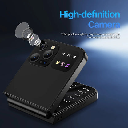 Foldable Mobile Phones Speed Dial 2 SlM Cards 2.4" Display Cellphone Call Recording LED flashlight Blacklist FM Radio Telephones