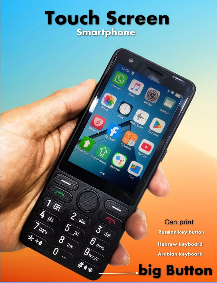 Feature Phone with Touch Screen Smartphone Wifi 5G/4G Global Languages Removable battery Big Buttons 3.54"inch Senior Cell Phone