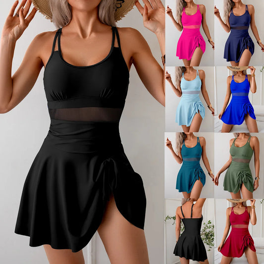 Cover-Ups Bikinis Set Sexy Women Swimsuits Swimwear Female White Bikini Set Bathing Suit Swimming Suits Dress