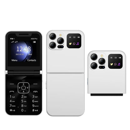 Foldable Mobile Phones Speed Dial 2 SlM Cards 2.4" Display Cellphone Call Recording LED flashlight Blacklist FM Radio Telephones
