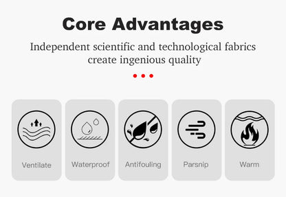 JNLN Unisex Waterproof Fleece Jackets Winter Windproof Thermal Windbreaker Men Women Hiking Camping Skiing Climbing Raincoat